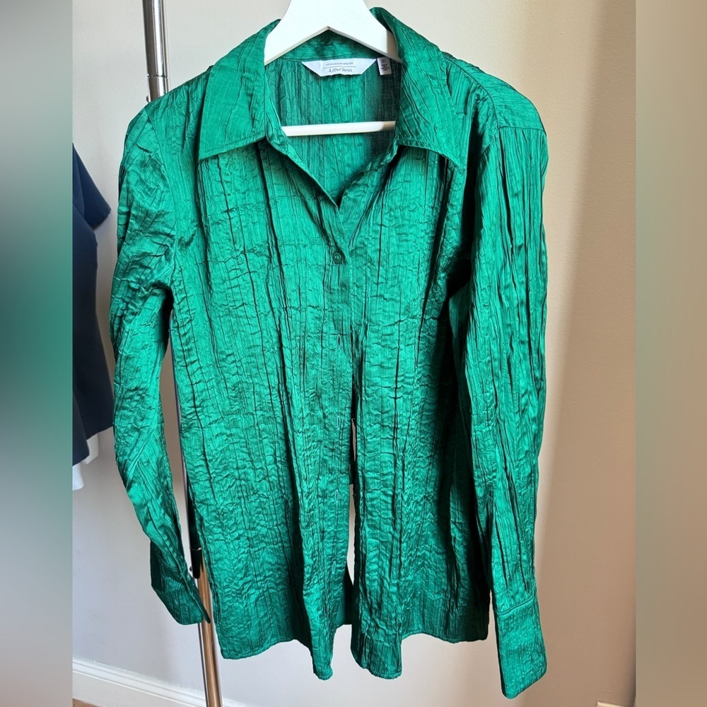 & Other Stories Green Long Sleeve Top with Open Back in sz. 4